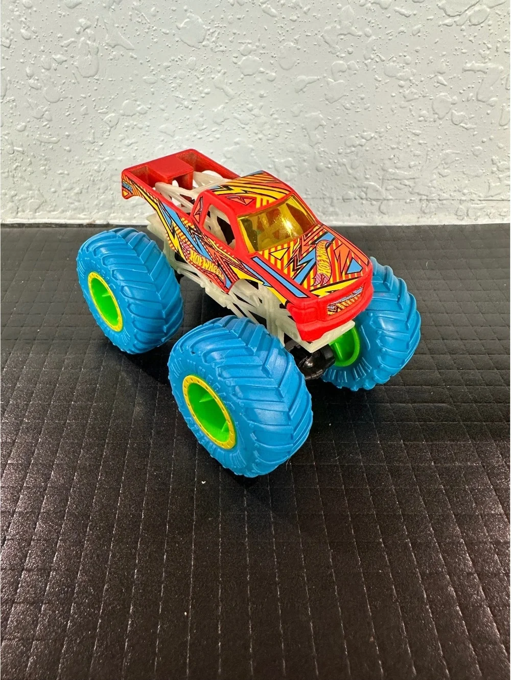 Hot Wheels Monster Truck Toy Car with Large Blue Tires